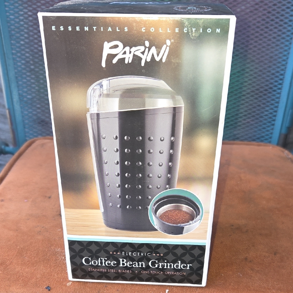 NEW Parini Black Electric Coffee Bean Grinder